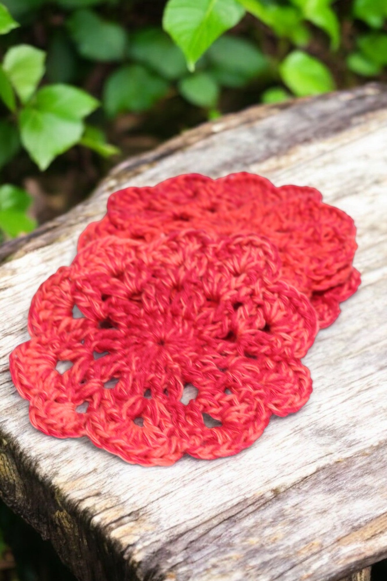 Hand Crafted Flower Coasters (Pack of 4)