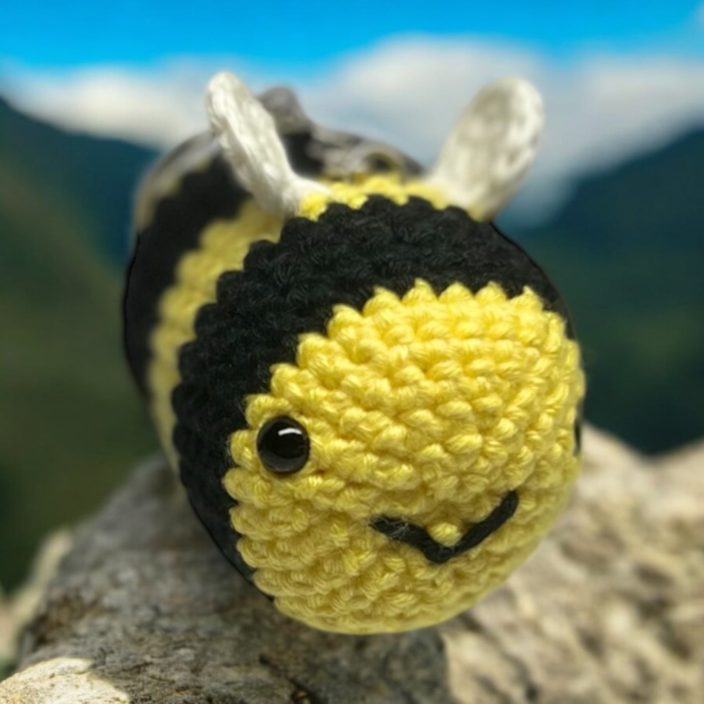 Handmade Crochet Bee Keychain | Cute Bee Bag Charm | EJCraftz Original