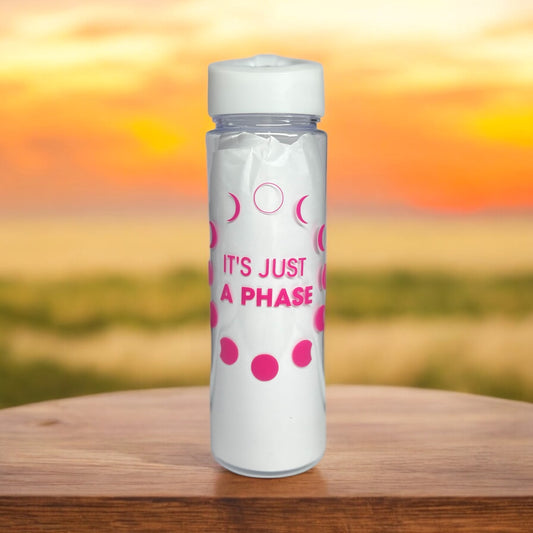 It’s Just a Phase" Water Bottle | Moon Phases Design | Custom Vinyl Bottle | EJCraftz Original