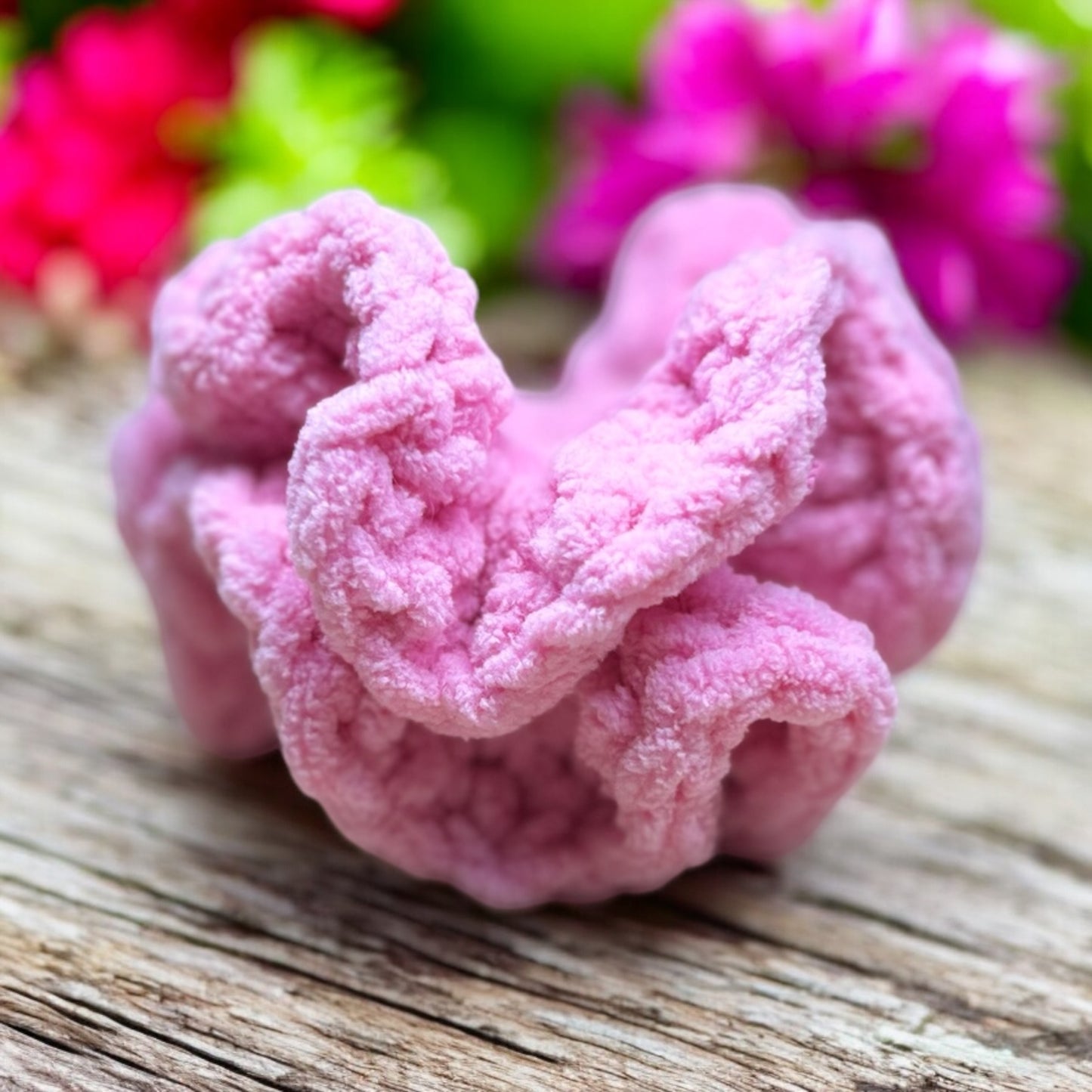 Soft Crochet Chenille Scrunchies – Handmade Hair Accessories (Set of 2) – Velvet Texture