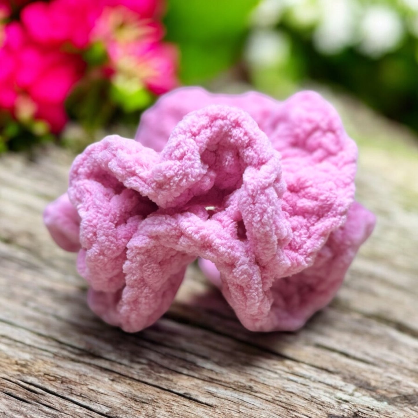 Soft Crochet Chenille Scrunchies – Handmade Hair Accessories (Set of 2) – Velvet Texture