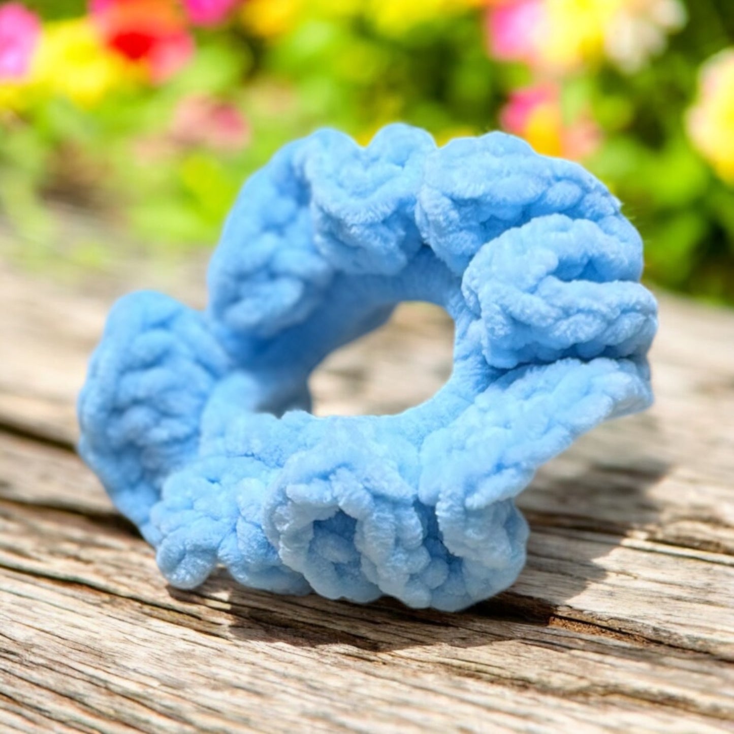 Soft Crochet Chenille Scrunchies – Handmade Hair Accessories (Set of 2) – Velvet Texture